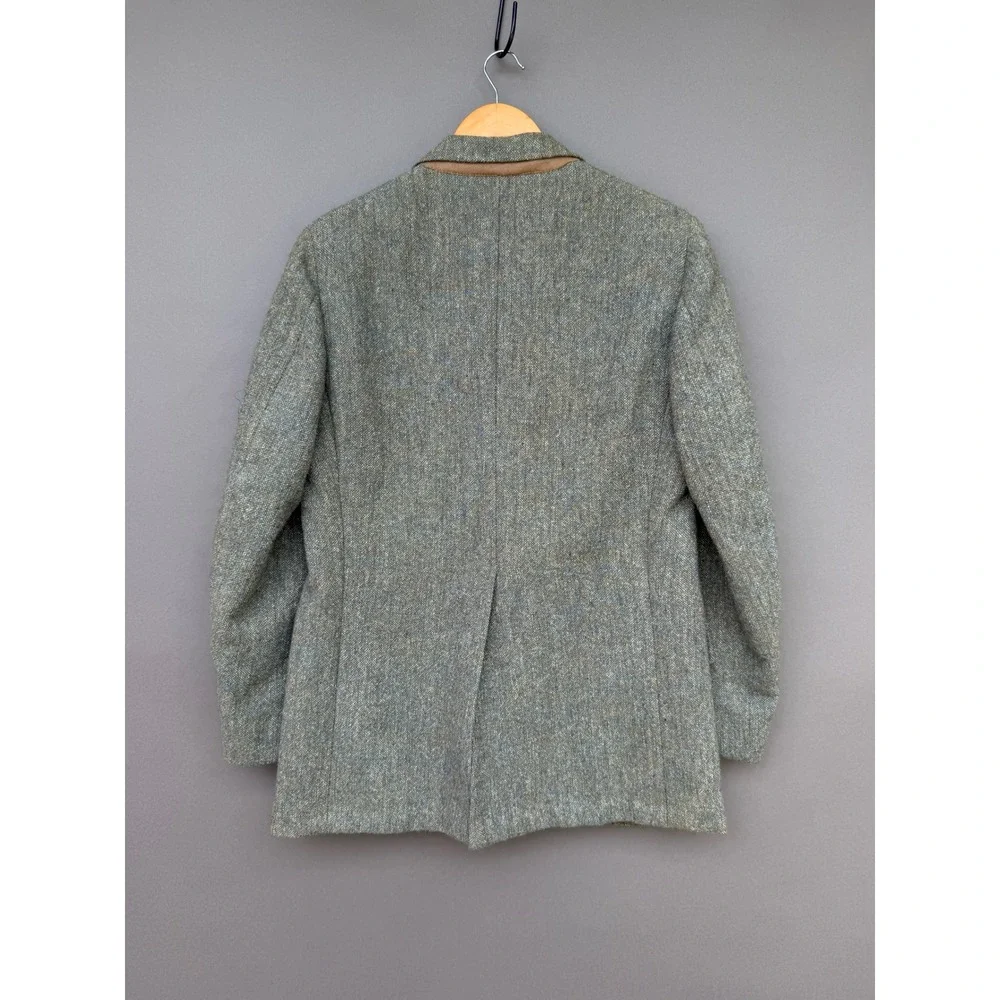 Southwick Vintage Wool Tweed Suit Grey Blue 40R 33W 2pc Blazer Cuffed Pants USA